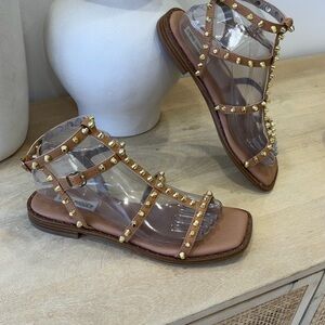 Steve Madden Brown Studded Gladiator Sandals